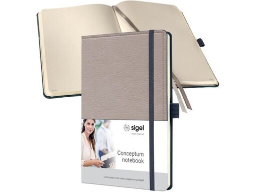 Sigel Notitieboek Conceptum A5 beige punt-gelijnd 194pag 80gr HC