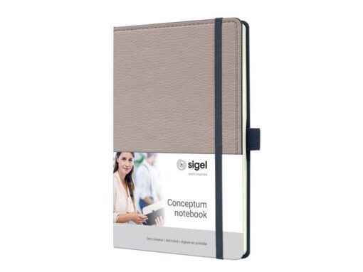 Sigel Notitieboek Conceptum A5 beige punt-gelijnd 194pag 80gr HC