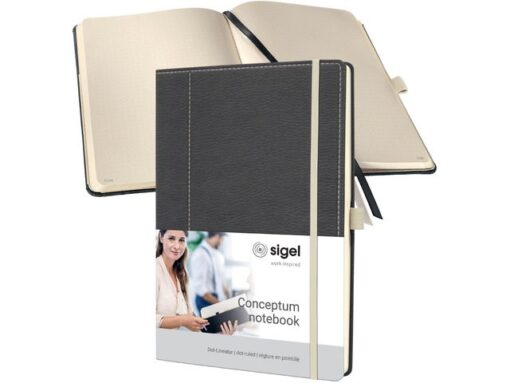 Sigel Notitieboek Conceptum A4 grijs-wit punt-gelijnd 194pag 80gr HC