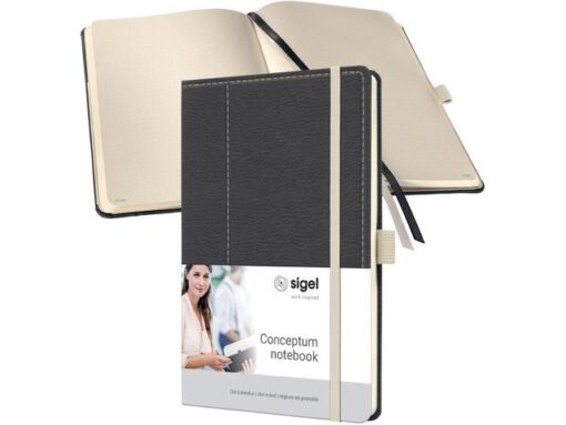 Sigel Notitieboek Conceptum A5 grijs-wit punt-gelijnd 194pag 80gr HC