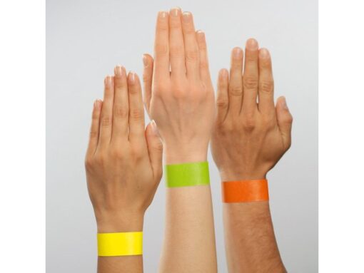 Evenementenbandjes Sigel super soft, 255x25mm 120 stuks     neon groen