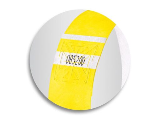Evenementenbandjes Sigel super soft, 255x25mm 120 stuks     neon geel