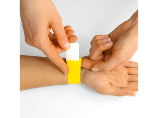 Evenementenbandjes Sigel super soft, 255x25mm 120 stuks     neon geel