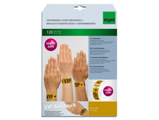 Evenementenbandjes Sigel super soft, 255x25mm 120 stuks VIP
