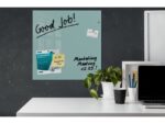 Glasmagneetbord Sigel aquamarijn 480x480x15mm 3 magn +      bevestigingsmateriaal