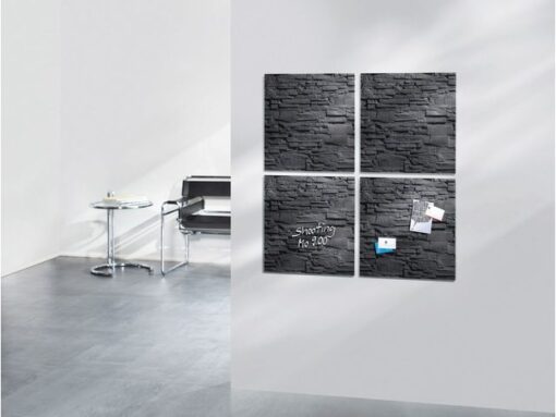 Glasmagneetbord Sigel Artverum 480x480x15mm leisteen