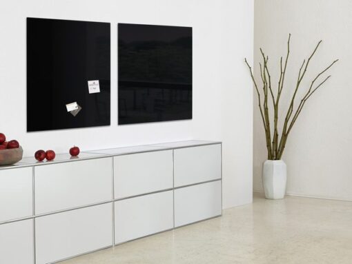 Glasmagneetbord XL Sigel Artverum 1000x1000x18mm zwart