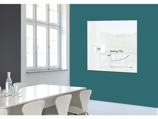 Glasmagneetbord XL Sigel Artverum 1000x1000x18mm super wit