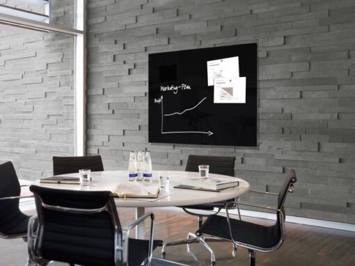 Glasmagneetbord XL Sigel Artverum 1200x900x18mm zwart