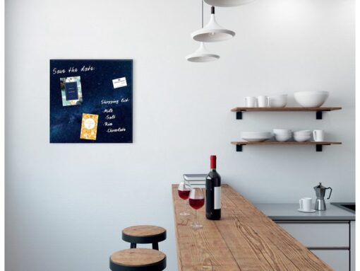 Glasmagneetbord Sigel GALAXY 480x480x15mm 3 magn +          bevestigingsmateriaal