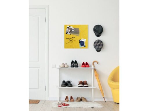Glas-magneetbord Sigel Artverum Yellow Structure mat        480x480x15mm