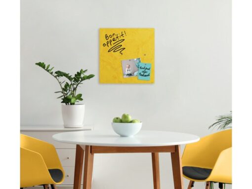 Glas-magneetbord Sigel Artverum Yellow Structure mat        480x480x15mm