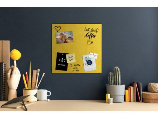Glas-magneetbord Sigel Artverum Yellow Structure mat        480x480x15mm