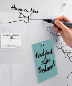 maar ook als combinatie van verschillende formaten en vormen helemaal in de zin van "style your room". Glas-magneetborden zijn borden die aan de wand worden bevestigd - op kantoor