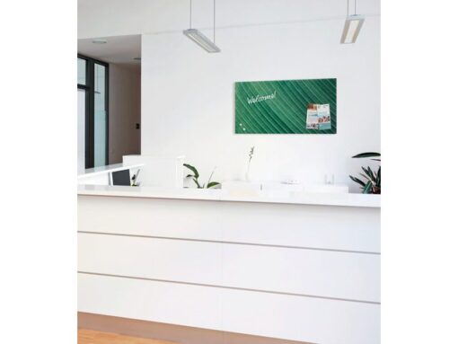 Glasmagneetboard Sigel mat PALM LEAFS 910x460x15mm 3 magn + bevestigingsmateriaal