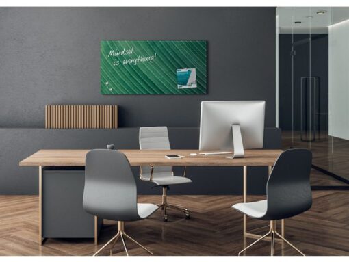 Glasmagneetboard Sigel mat PALM LEAFS 910x460x15mm 3 magn + bevestigingsmateriaal