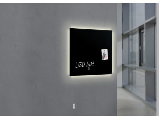 Glasmagneetbord Sigel Artverum LED 480x480x15 zwart