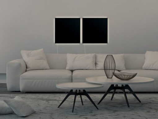 Glasmagneetbord Sigel Artverum LED 480x480x15 zwart