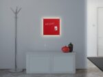 Glasmagneetbord Sigel Artverum LED light 480x480x15 rood