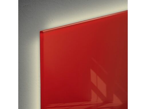 Glasmagneetbord Sigel Artverum LED light 480x480x15 rood