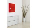 Glasmagneetbord Sigel Artverum LED light 480x480x15 rood