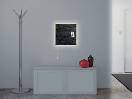 Glasmagneetbord Sigel Artverum LED light 480x480x15 leisteen
