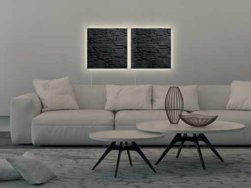 Glasmagneetbord Sigel Artverum LED light 480x480x15 leisteen
