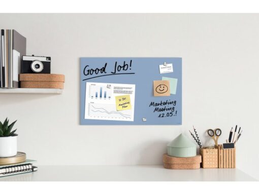 Glas-magneetbord Sigel Artverum mat pastelblauw.            600x400x15mm