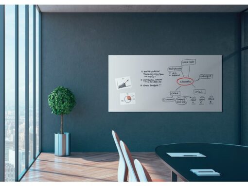 Glasmagneetbord XL Sigel mat super wit 2000x1000x18mm 2 magn