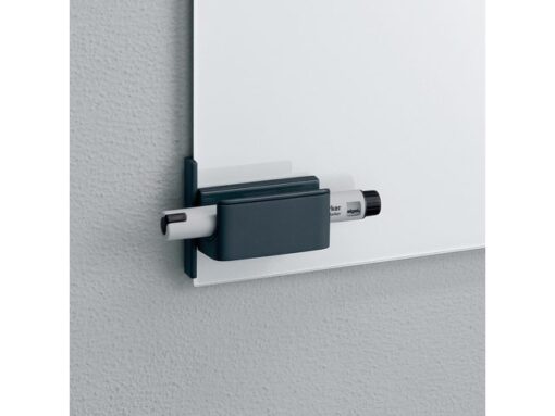 Sigel Stiftenhouder, antraciet, inclusief magnetische clip voor   bevestiging aan het glas-magneetbord, kunststof, 75x37x35