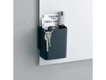 Sigel Stiftenkoker S, antraciet, inclusief magnetische clip voor  bevestiging aan het glas-magneetbord, kunststof, 75x94x51