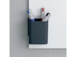 Sigel Stiftenkoker S, antraciet, inclusief magnetische clip voor  bevestiging aan het glas-magneetbord, kunststof, 75x94x51