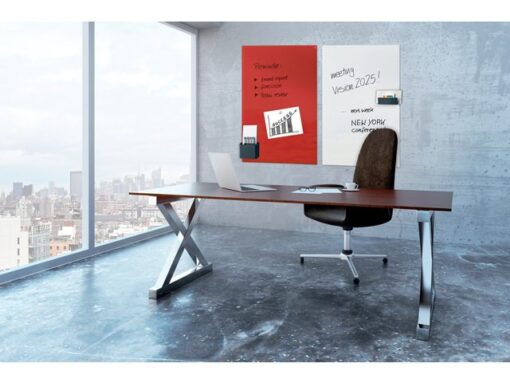 Sigel Stiftenkoker M, antraciet, inclusief magnetische clip voor  bevestiging aan het glas-magneetbord, kunststof, 120x94x51