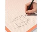 Sigel Schrijfonderlegger van papier, Graph, millimeter geruit,    wit/oranje, 595x410 mm, 80 g, 30 vel. Ongedateerd.