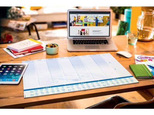 Bureauonderlegger Sigel Time 59,5x41cm, 80 grams papier, 30 vel, 3-jaars kalender. Kalender 2023/24/25.
