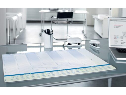 Bureauonderlegger Sigel Time 59,5x41cm, 80 grams papier, 30 vel, 3-jaars kalender. Kalender 2023/24/25.