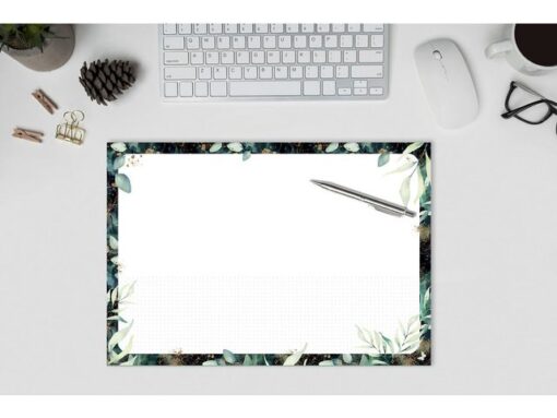Sigel Weekplanner Beauty A4 liggend GRATIS bureauonderlegger      Glamorous Leaves (JS103)