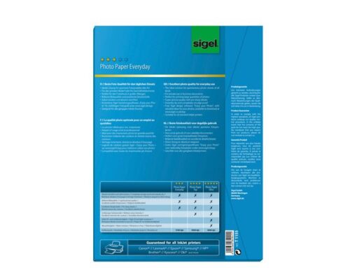 Inkjetfotopapier Sigel A4 wit hoogglans 195gr 20+20 vel     gratis