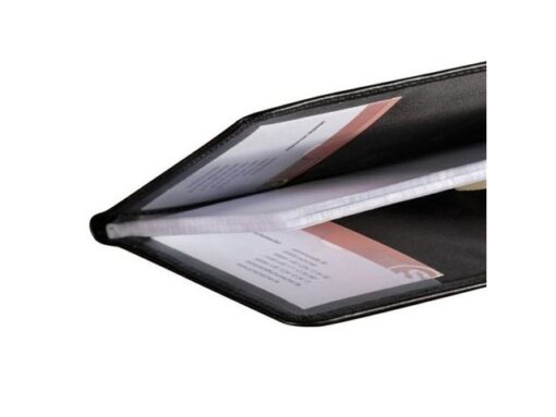 Visitekaartringband Sigel Torino leer zwart 90x58mm 160     kaartjes