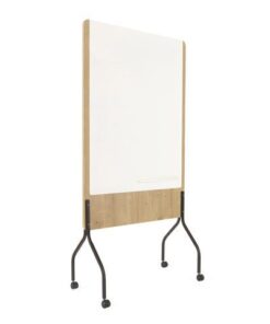Whiteboard Rocada Natural 100x120cm wit mobiel 2-zijdig     melamine magnetisch