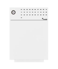 Whiteboard Rocada Skinclock 55x75cm wit gelakt met klok en  kalender inclusief pennegoot