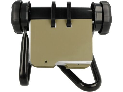 Rolodex Westcott zwart 16x14x13cm met 200 hoezen