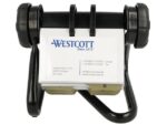 Rolodex Westcott zwart 16x14x13cm met 200 hoezen