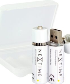 Nextime oplaadbare AA USB-Batterij blister a 2 stuks.