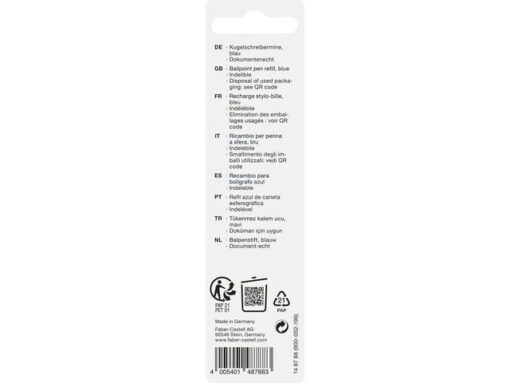 Faber Castell Vulling Faber-Castell Hexo balpen, M, Blauw op blisterkaart