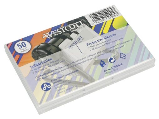 Hoezen Westcott tbv Rolodex AC-E744539 50stuks              10,2x1,6x6,8cm