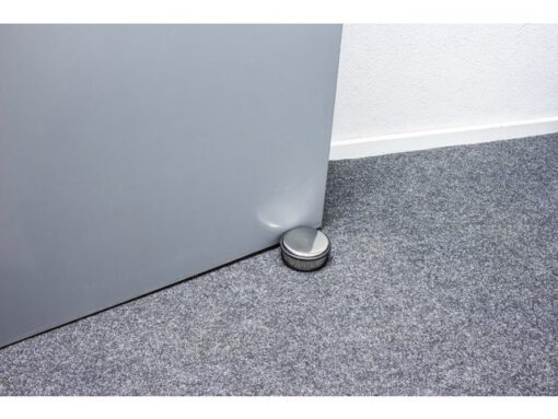 Kangaro KTC Deurstopper Kangaro metaal, laag, chroom, 1250 gram,        afmeting: Ø10x4,5cm hoog