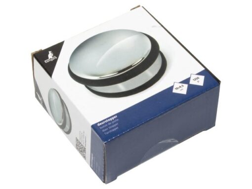 Kangaro KTC Deurstopper Kangaro metaal, laag, chroom, 1250 gram,        afmeting: Ø10x4,5cm hoog