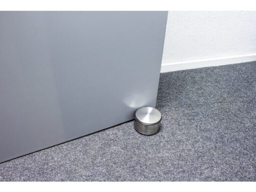 Kangaro KTC Deurstopper Kangaro metaal, hoog, chroom, 1800 gram,        afmeting: Ø11x7cm hoog