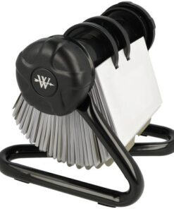 Rolodex Westcott zwart 16x14x13cm met 200 hoezen